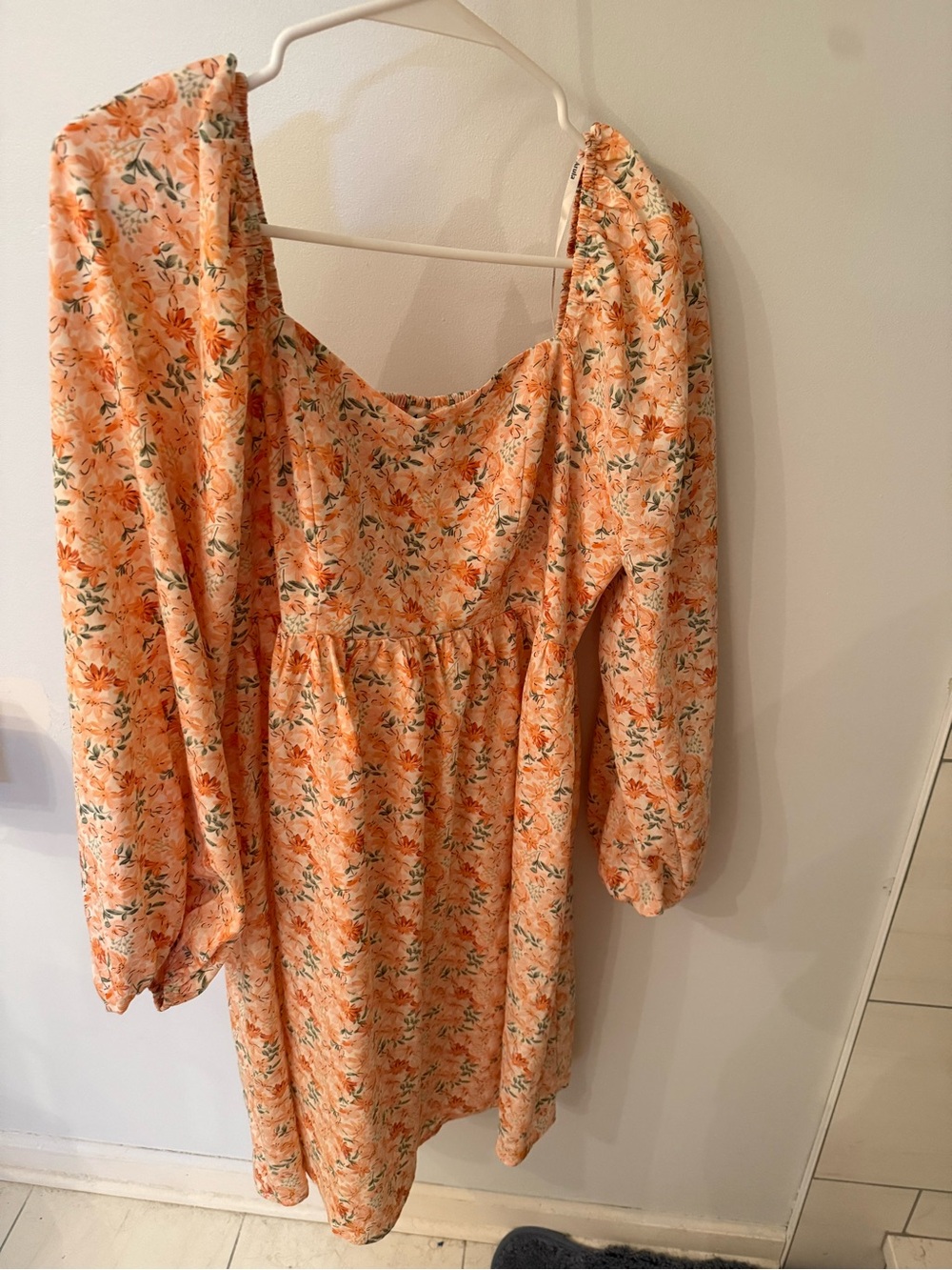 ARULA Peach Floral Ruffled Dress